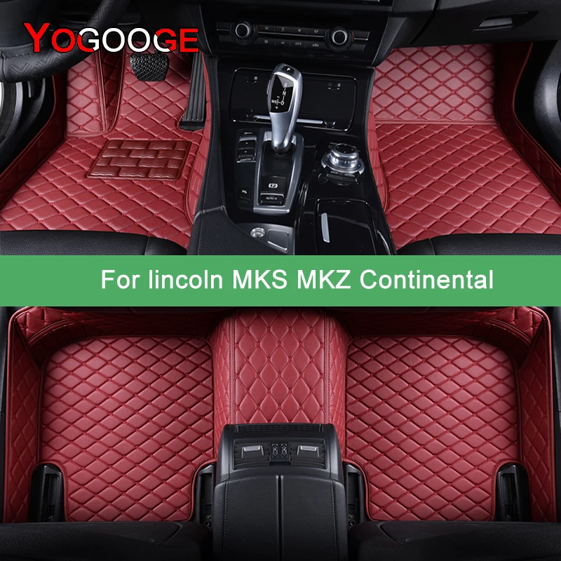 

YOGOOGE Custom Car Floor Mats For lincoln MKS MKZ Continental Auto Carpets Foot Coche Accessorie