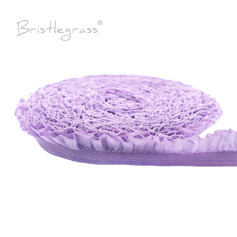BRISTLEGRASS Rüschen-Spitzenbesatz, elastisch, 5/8 Zoll, 15 mm, Organza-Tüll, Spandex-Band, Haargummi, Stirnband, Kleid, Nähen, 5, 10, 50 Yard – Detail 8