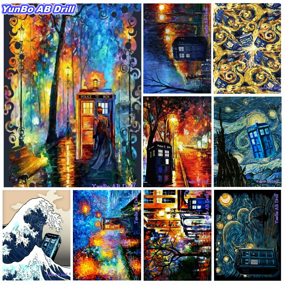 Van Gogh Blue Box Starry Night Giant Wave Diy Ab Drill Diamond Painting Strass Punto Croce Doctor Rainbow Craft Home Decor