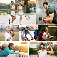 Women White Elastic Yoga Headband Soft Non-slip Sweat Absorbing Hairband Face Wash Makeup Sports Headscarf Autumn Winter Outdoor College Party Travel Hair Accessories - Image 4