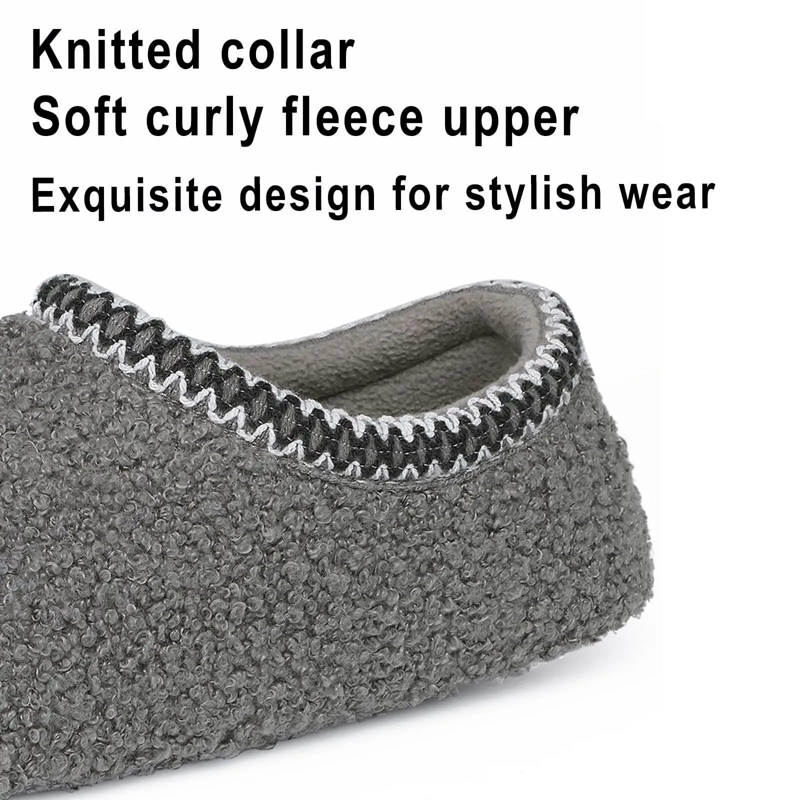 Comwarm Teddy-Fleece-Damen-Hausschuhe, flach, lässig, für den Innenbereich, rutschfeste Outdoor-Damen-Hausschuhe, weiche Sohle, gemütliche Socken-Schuhe für zu Hause – Detail 20