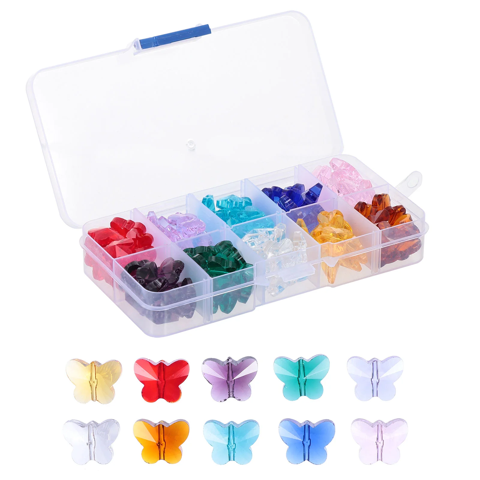 

Butterfly Pendant Faceted DIY Beads Loose Mix Earrings Accessories Artificial Crystal Necklace