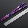 Foldable Comb Stainless Steel Practice Training Butterfly Knife Comb Beard Moustache Brushe Salon Hairdressing Styling Tool 4