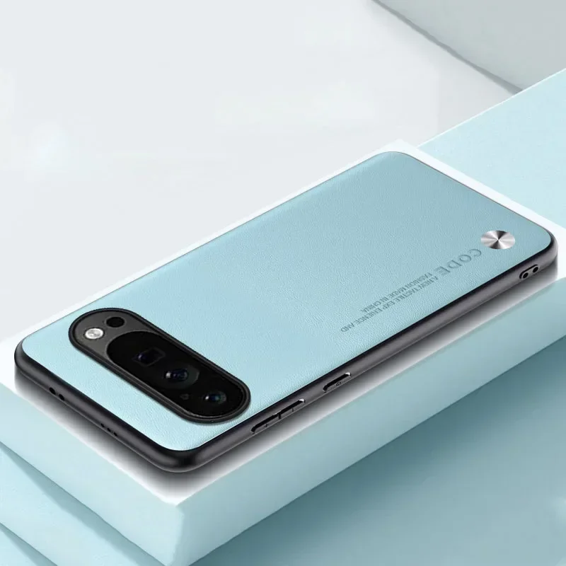 Premium Luxury Leather Shockproof Phone Case - Elegant Plain Skin Soft Back Cover