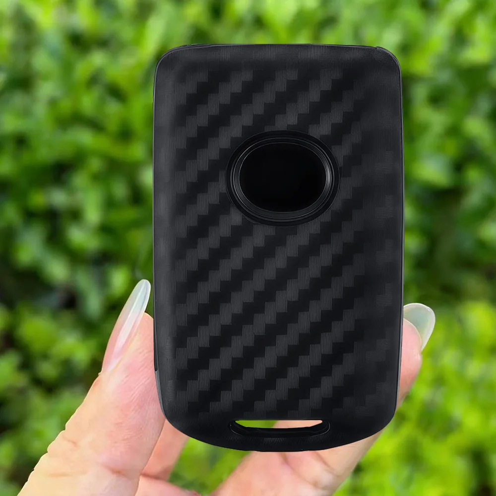 Carbon Fiber Silicone Car Key Cover Holder