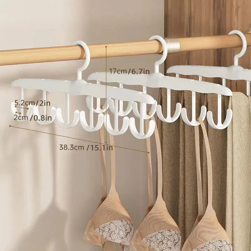 360-degree Rotating Clothes Hanger Holder Sling Scarf Underwear Storage Rack Wardrobe Organizer