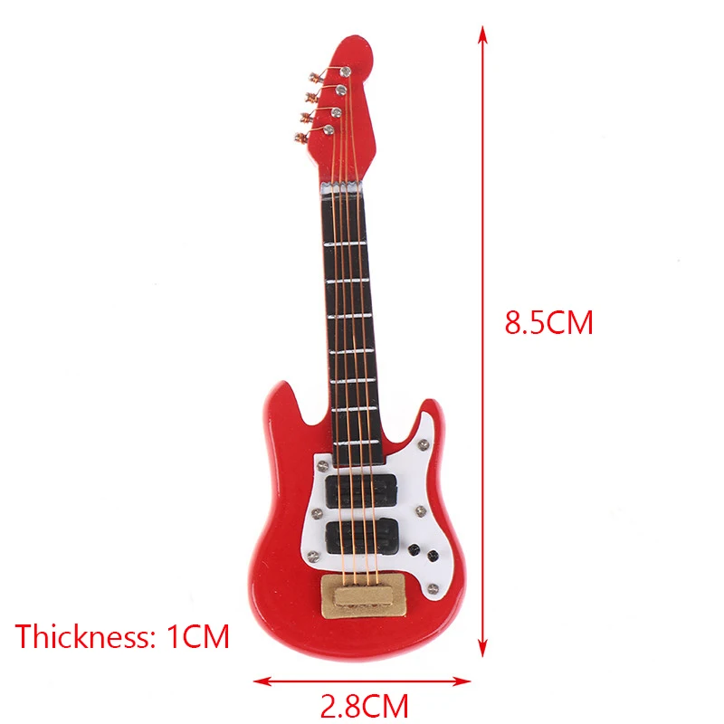 Mini Instrument Model Ornaments Wooden Instrument Bass Mini Electric Guitar Model Decorations