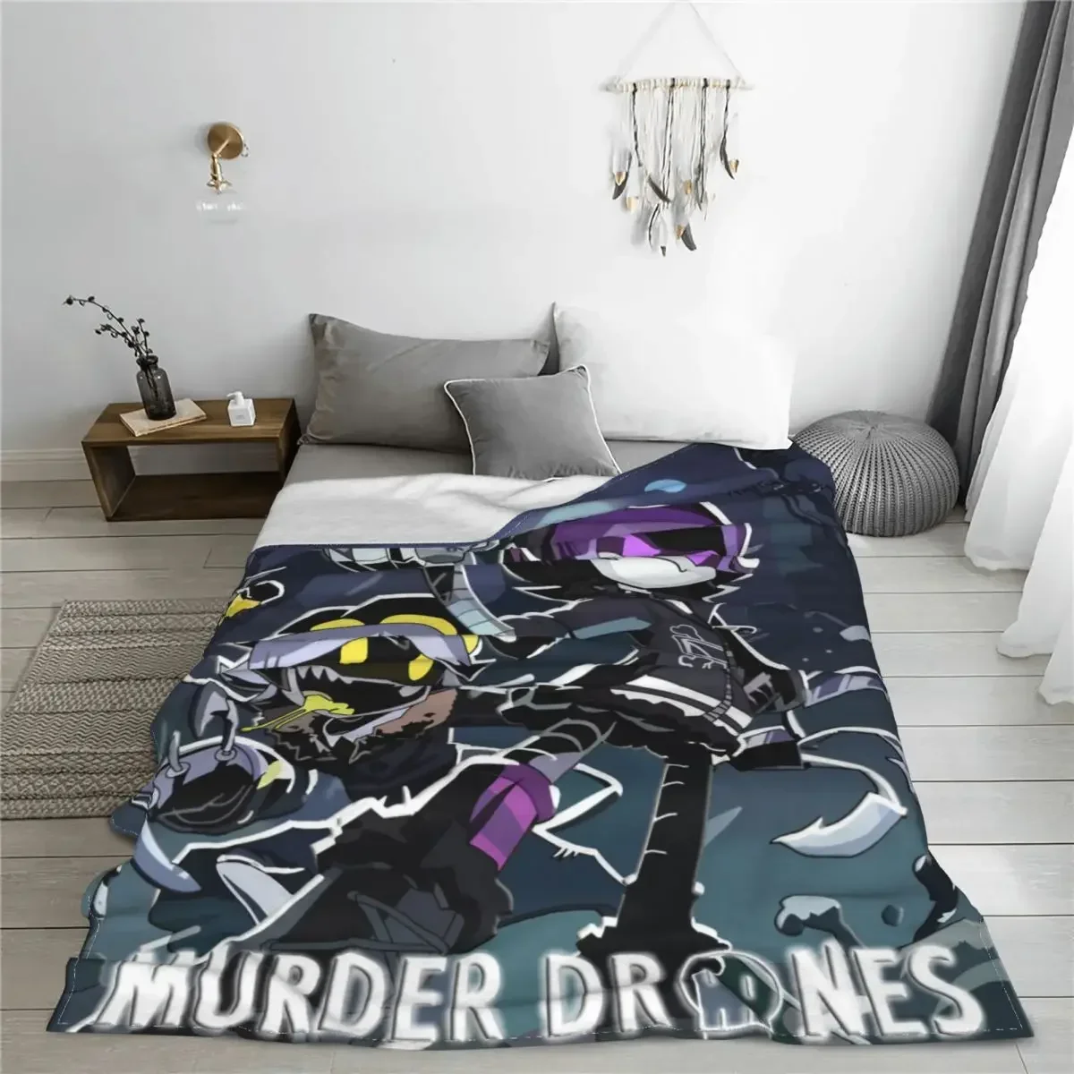 Murder Drones Anime Fleece Throw Blanket N and Uzi Blankets for Home Bedroom Soft Bedding Throws 2
