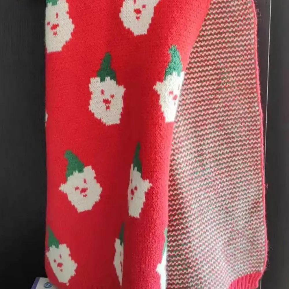Christmas Tree Jacquard Christmas Women Scarf Santa Claus Keep Warm Knitted Scarf Winter Knitted Scarves Couple Gift