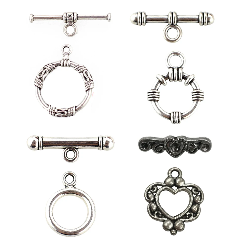 10Set Antik Silber OT Verschluss Armband Toggle Schnalle Ring Haken Stecker Für DIY Halsketten Schmuck Machen Liefert Zubehör