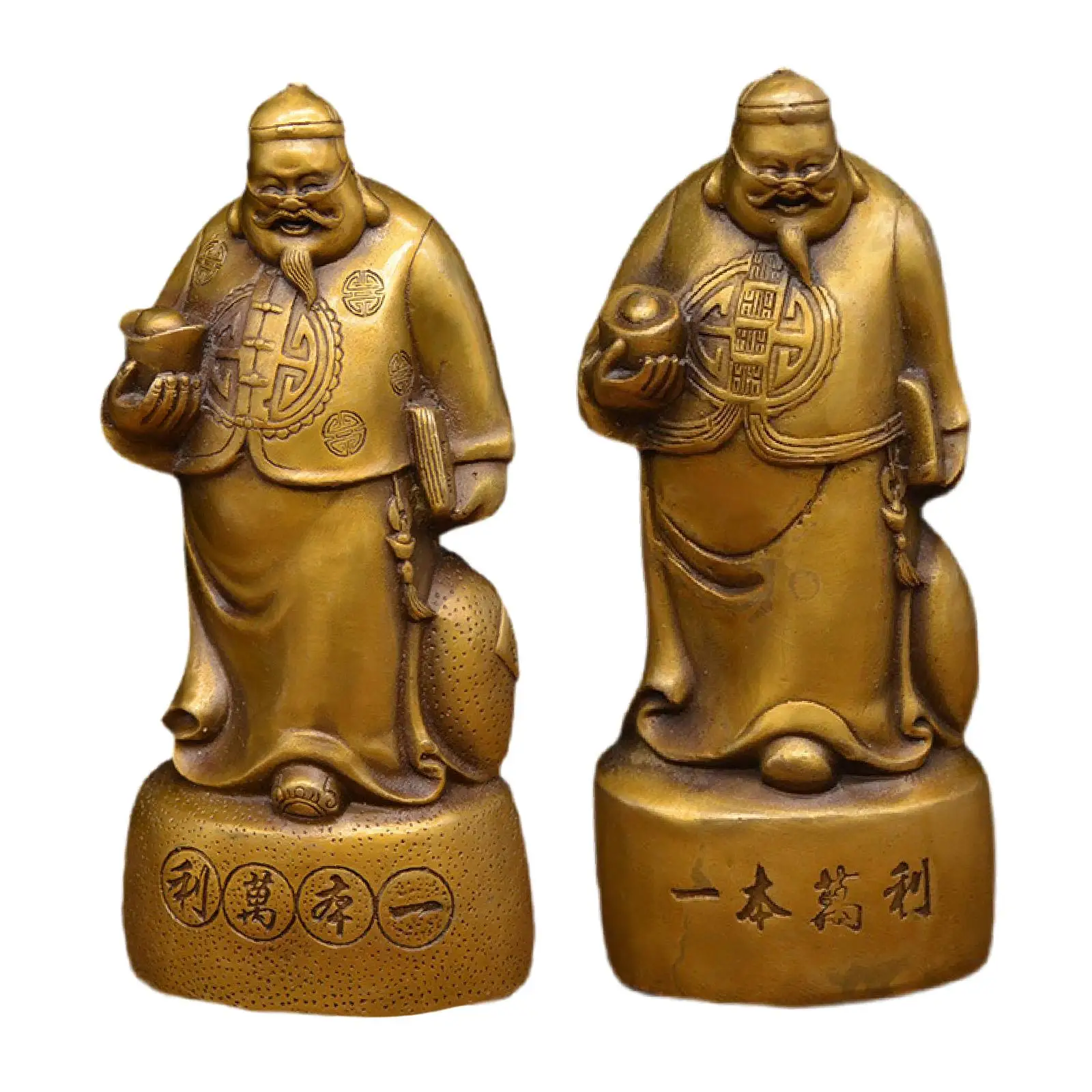 

God of Fortune Figurine Table Centerpiece Tabletop Ornament Feng Shui Gift for Living Room Office Shelf New Year Home Decoration