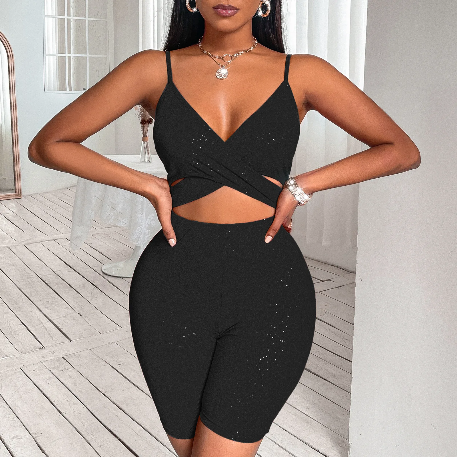 Spaghetti Straps Skinny Rompers Fitness Solid Bandage Hollow Out Playsuits 2022 Summer Sexy Night Club Party One Piece Overalls 3d body print women sexy jumpsuits with sleeve covers hollow out lace up spaghetti straps slim skinny rompers club party romper