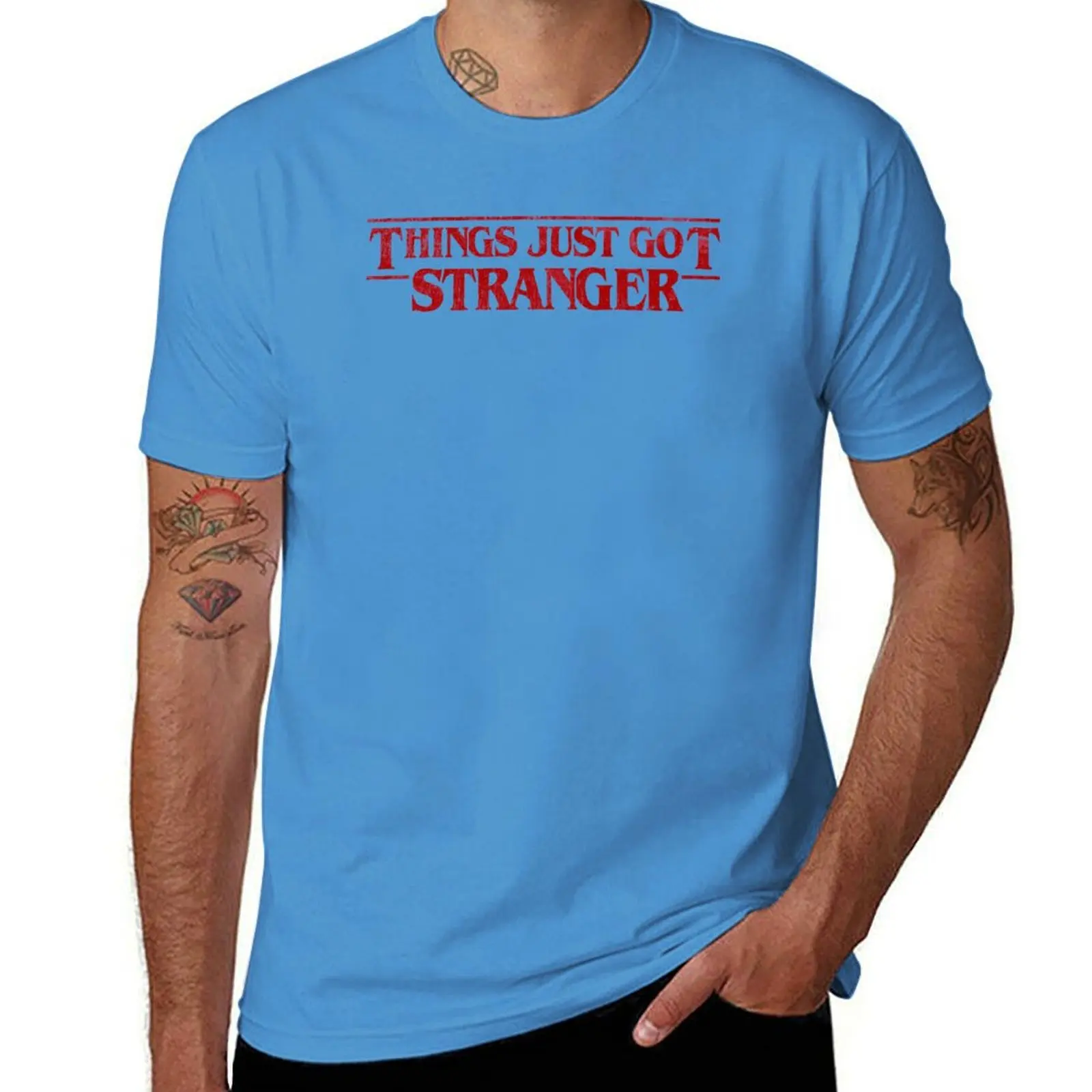 thumbnail image 1 of Things Just Got Stranger T-Shirt customs design your own oversizeds men workout shirt, 1 of 5
