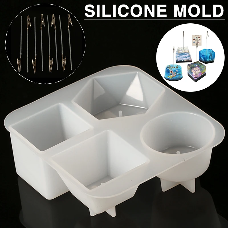 

New Arrival Silicone Resin Epoxy Mold with clips Holder High Quality DIY Crafts Making Molds Tools Accessories