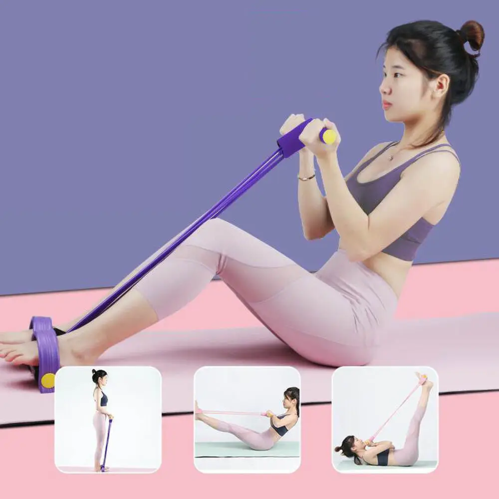 Yoga Fitness Set Resistance Bands Pilates Yoga Ring Open Shoulder And Back Fitness Equipment 4 Set
