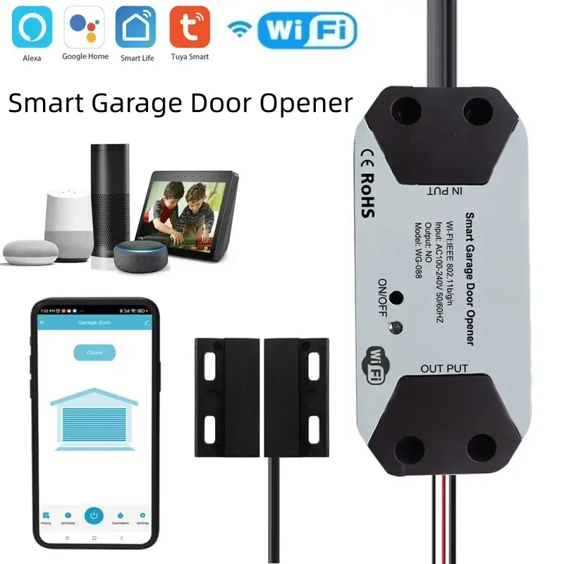 Tuya Wifi Smart Garage Apriporta Controller Apriporta Motorizzato Telecomando Wireless Funziona Con Controllo Vocale Alexa Google Home