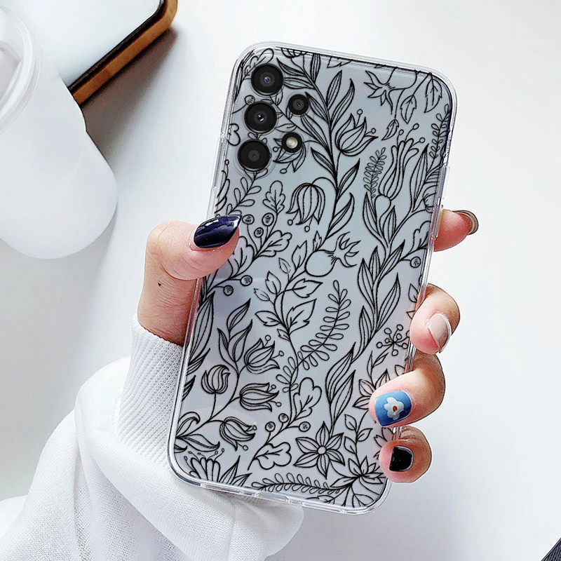 Floral Transparent Soft Silicone Phone Case - Flower TPU Cover