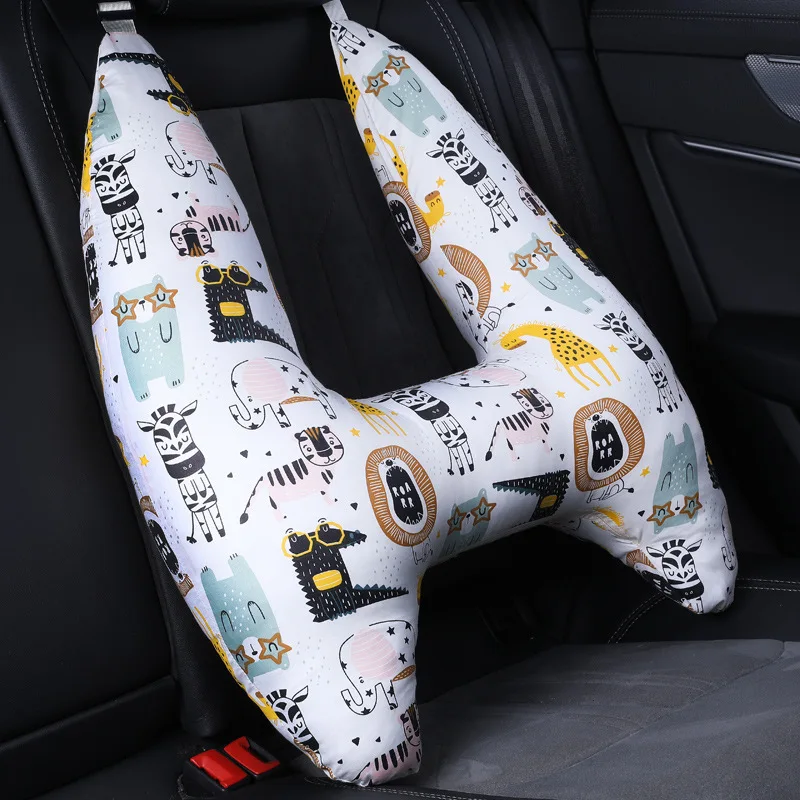 Oreiller de voyage en forme de U pour enfants, motif animal mignon, soutien  du cou et de la tête, coussin pour siège de voiture, oreiller de sécurité  pour enfants - AliExpress