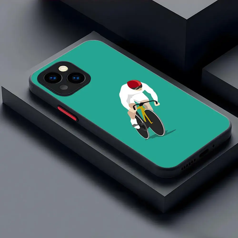 Bicycle Cycling Art Matte Transparent Phone Case Back Cover
