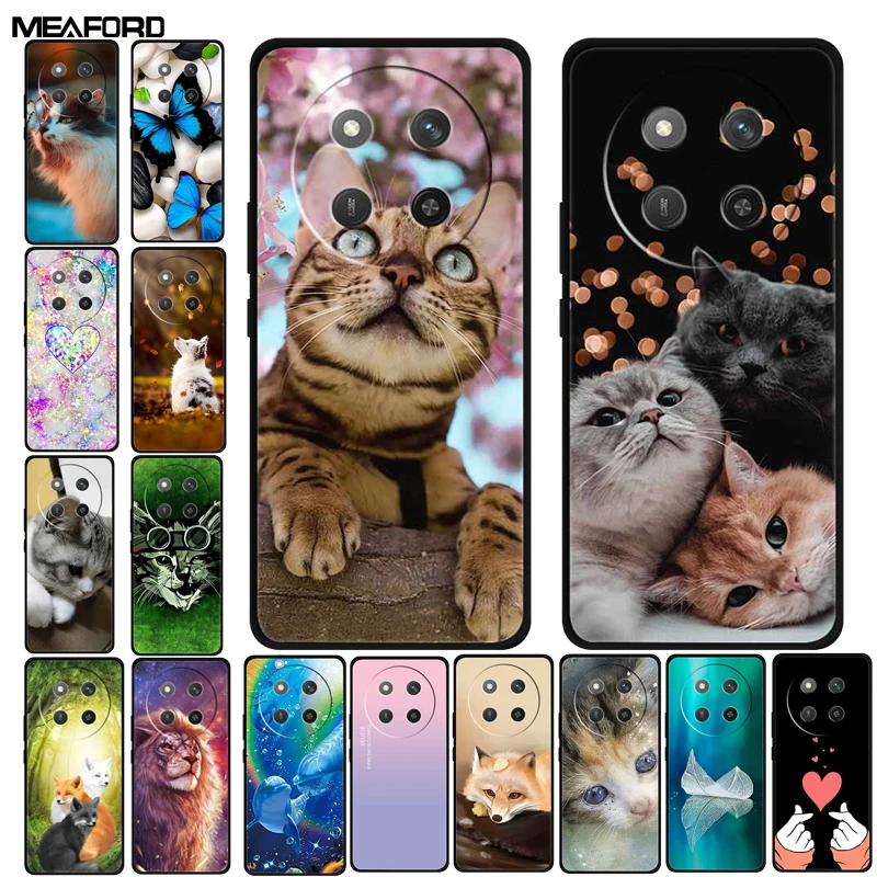 Cat Print Soft TPU Silicone Phone Cover - Lovely Painted Design