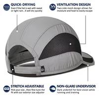GADIEMKENSD Summer For Men Sports Running Sweat Baseball Cap Male Golf Quick Dry Women Solid Snapback Mesh Hat Visor Hat 2