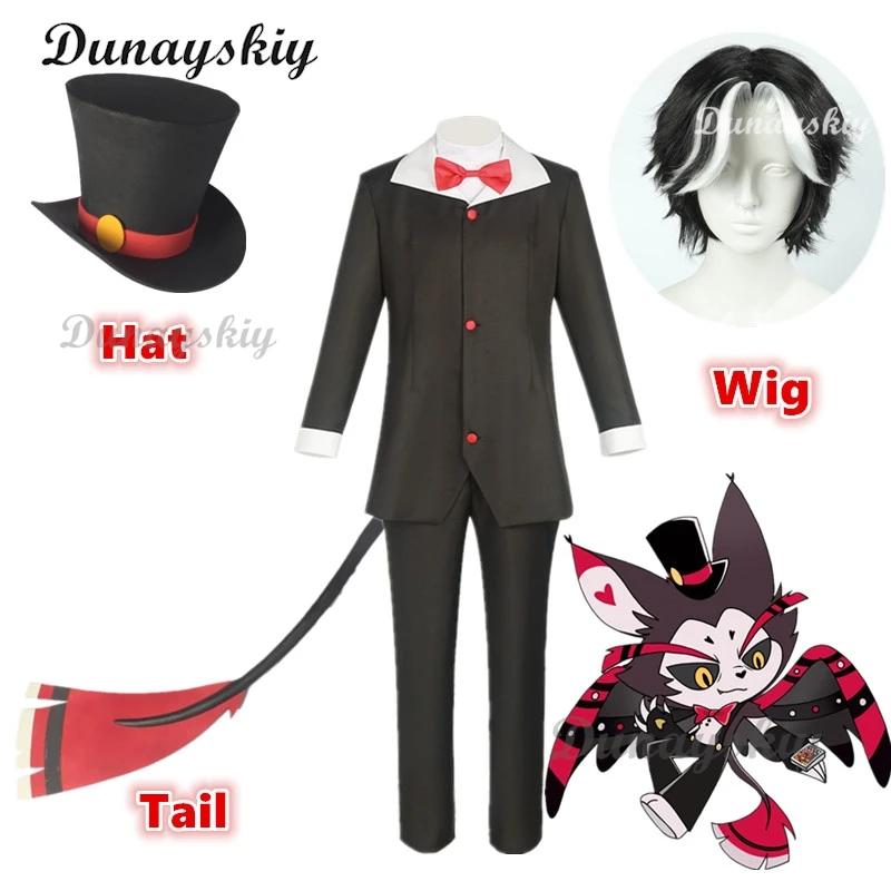 

Парик для косплея хамбин, аксессуар для костюмированной Хэллоуина с шелушкой, черными нарядами, головной убор для косплея, хвост для отеля