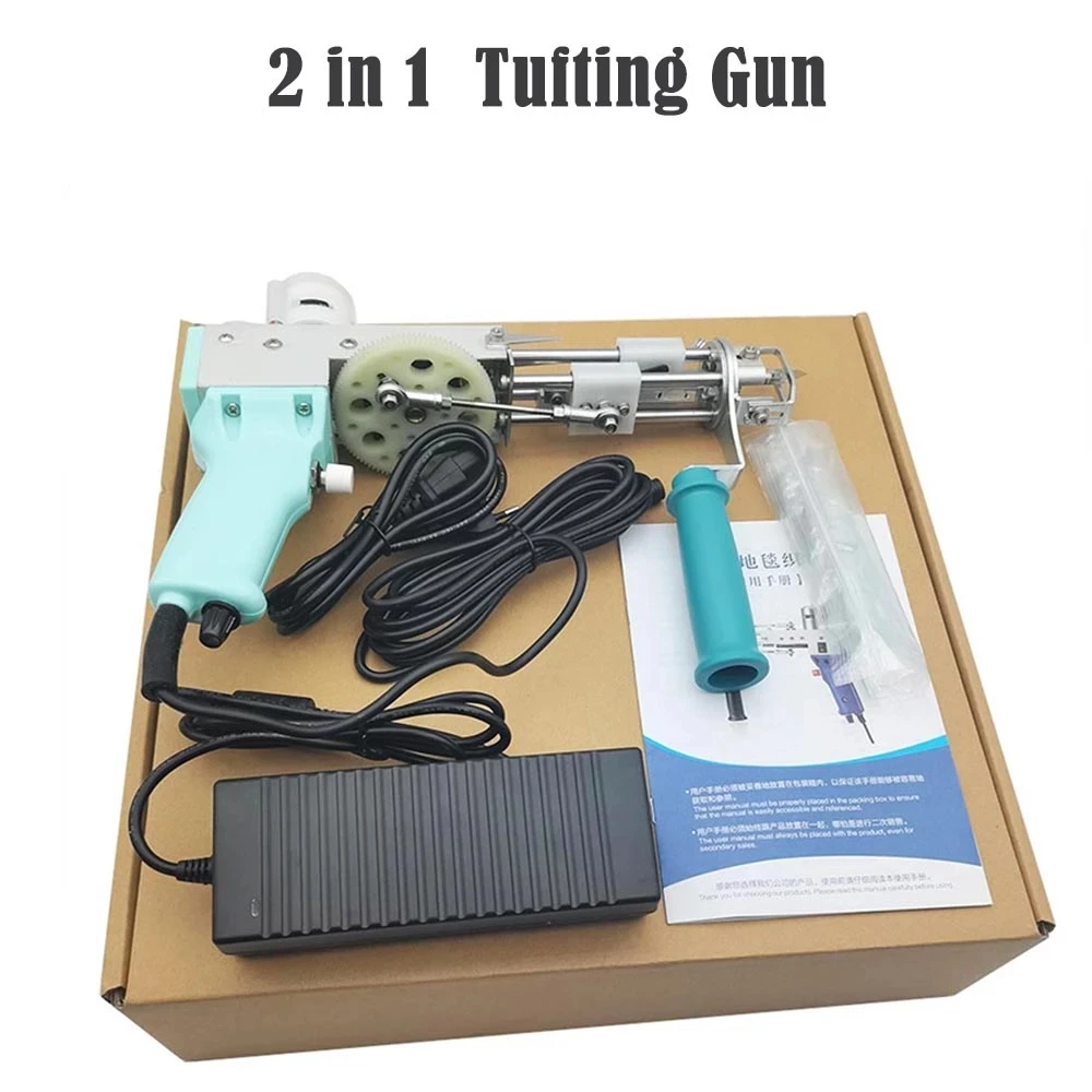 Tufting Gun Machine de flocage de tapis électrique (pile coupée) 5-40 pas /  s 4-14mm pistolet à touffe, machine à broder industrielle, tapis électrique  Tufting voiture de bricolage