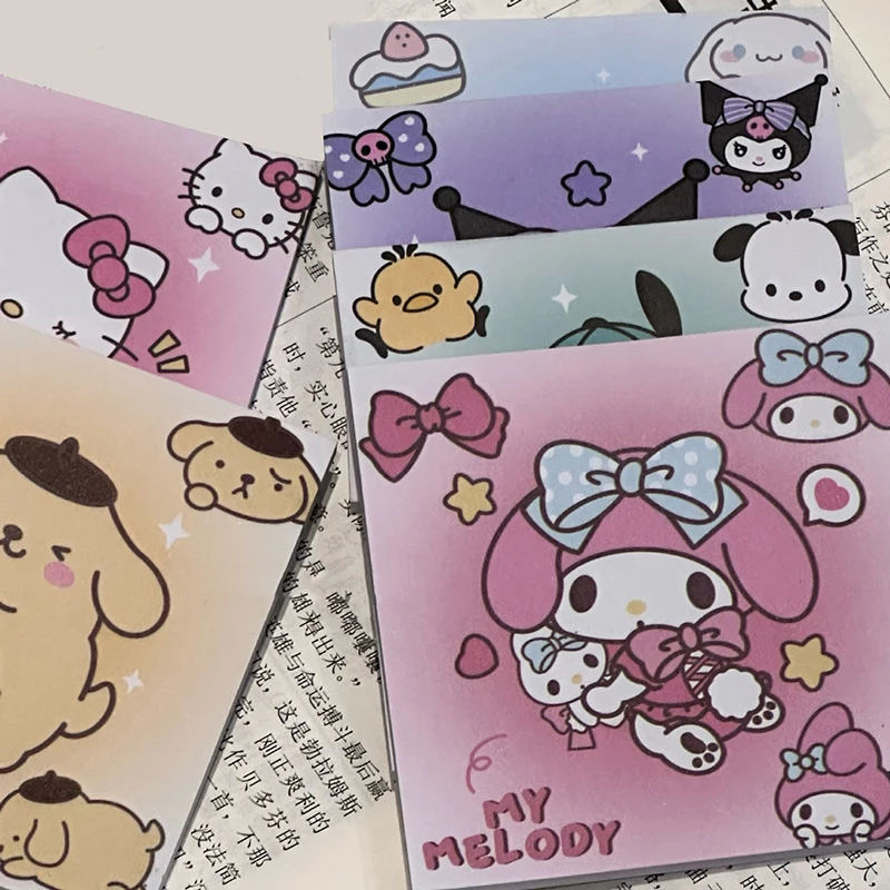 산리오 메모패드 헬로 키티 쿠로미 파차코 멜로디 셀프스틱 노트, 사무용품 문구류, 학용품 도매, 6 개