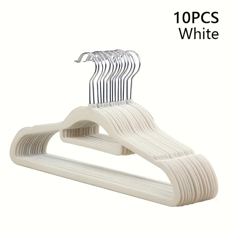 10 Pieces of Anti Slip Hangers High-end Velvet, Space Saving Wardrobe Organizer for Organizing Special Household Hanging Clothes 5