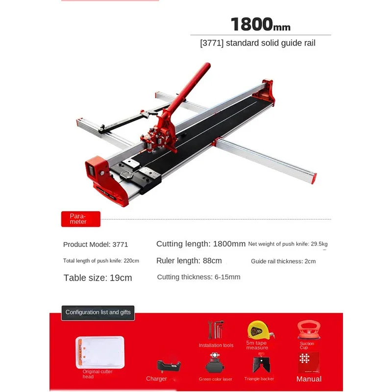 Manual Ceramic Tile Pusher Floor Tile High-precision Cutting Machine All-steel Ceramic Tile Laser Magnetic Handheld Push-pull 6