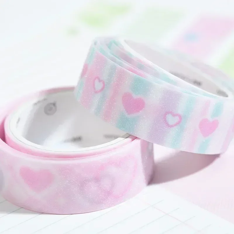 5Rolls/Set Korean Fine Flash Washi Tape Set Dream Selling Galaxy Cute Girl Sticker Handbook DIY Material Loop Stickers 5