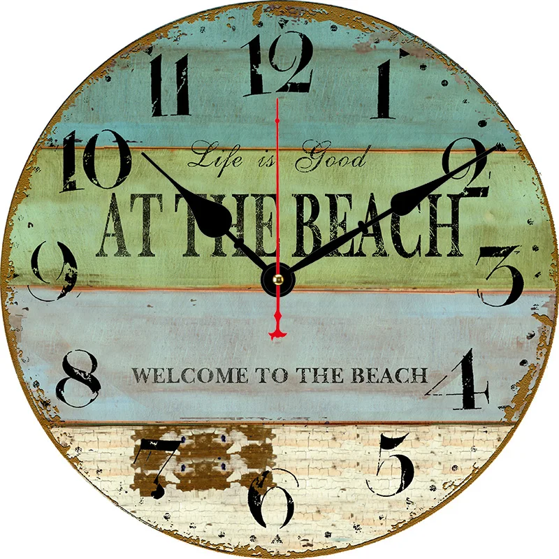 Vintage Wood Wall Clock Color:hlc29341;Sheet Size:10inch(25CM)