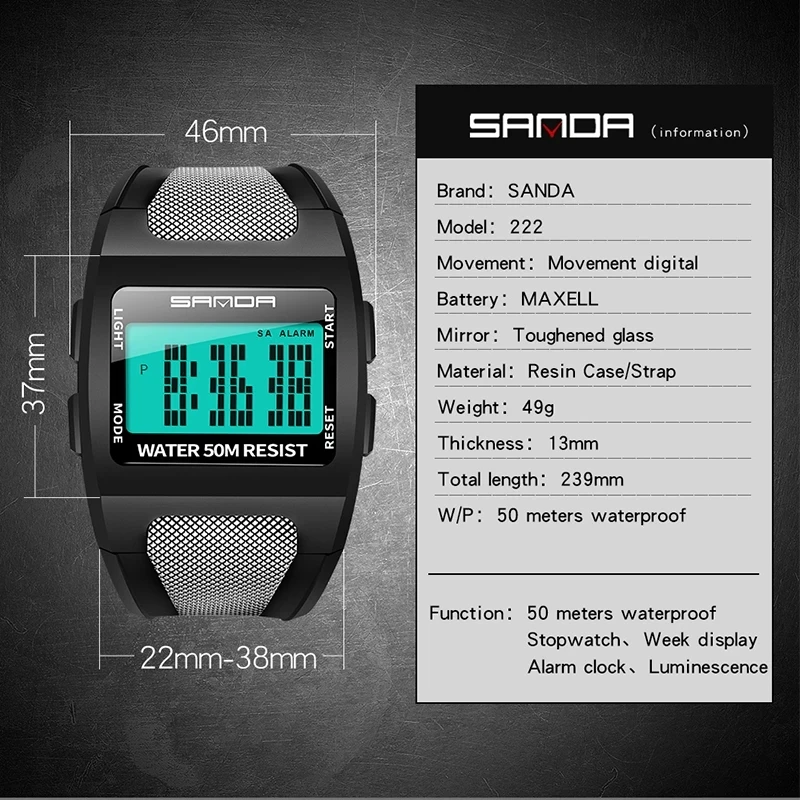 Vintage Multifunction Waterproof Watches For Men Analog Military Armys Sport Led Waterproof Digital Wrist Watch Montre Homme 222 new stryve men s watch creative skull design digital analog dual display watch calendar week stopwatch multifunction watch s8008