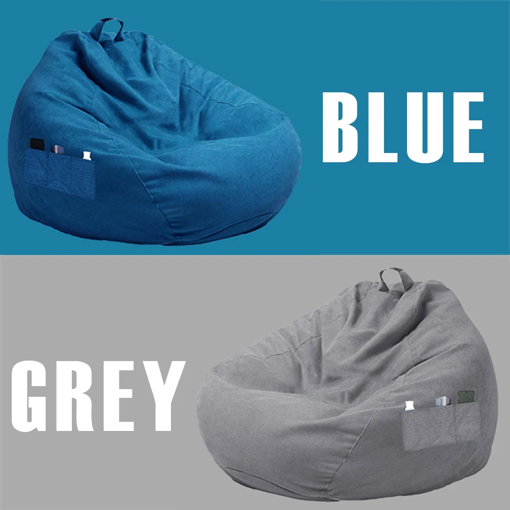 New Bean Bag Chair Sofa Cover Soft Comfortable Sofa Chair Protection Cover with Storage Bag without Filler Furniture Accessories 6