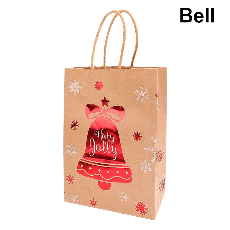 Sacchetti Regalo Natalizi In Carta Kraft - 12 Pezzi Con Manici, 21x15x8 Cm, Per Feste E Bomboniere