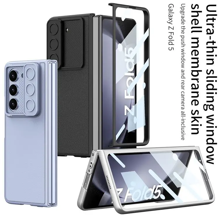 

For Samsung Z Fold5 Foldable Phone Case Push Window Lens Ultra-thin Thin Shell Film All-inclusive Drop-resistant Case