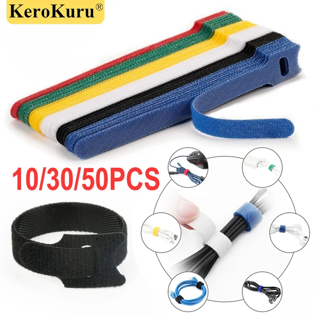 Desk Cable Managmentreusable Nylon Cable Ties For Desk & Studio Management  - Multicolor, Self-adhesive