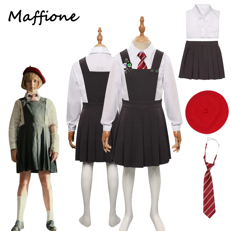 

Kids Hortensia Cosplay Costume Roald Dahl’s Matilda the Musical Role Play Dress Shirt Girls Halloween Carnival Party Clothes