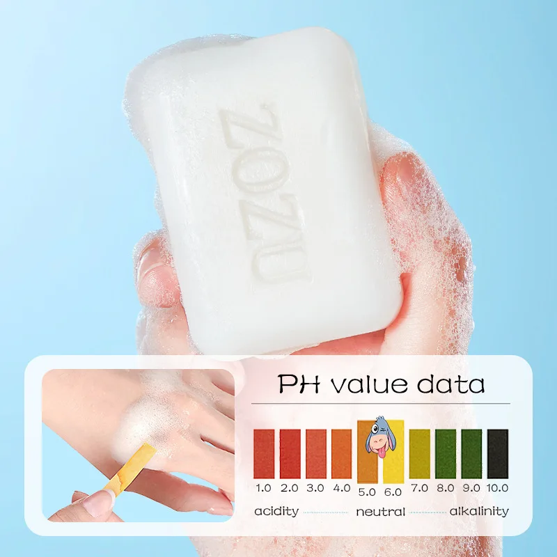 ZOZU Donkey Milk Body Hair Facial Soap Face Wash Foam Facial Cleanser Body Skin Cleaning Moisturizing Brightening Handmade Soap 4