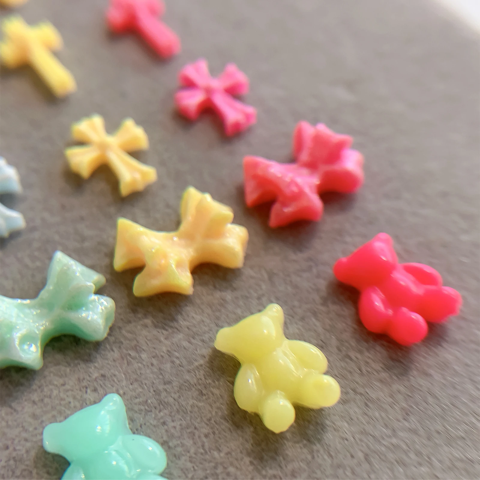 Exquisite and versatile mixed butterfly cross nail accessories, mini macaron mixed color, wearable nail accessories wholesale 5