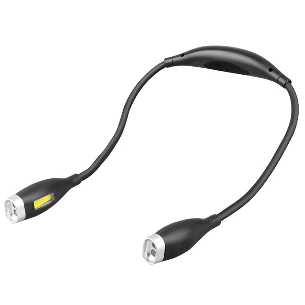 LED Neck Reading Light Bendable Arms Reading Lamp Hands Free Flashlight Rechargeable for Night Running Walking Knitting Camping