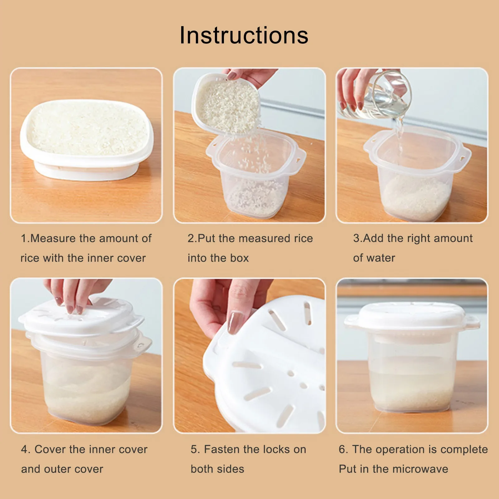 Description Picture 3 of item700ML Microwave Oven Rice Cooker Multifunctional Steamer Hot Soup Cooking Bento Lunch Box Food Grade PP Kitche Steaming Utensils