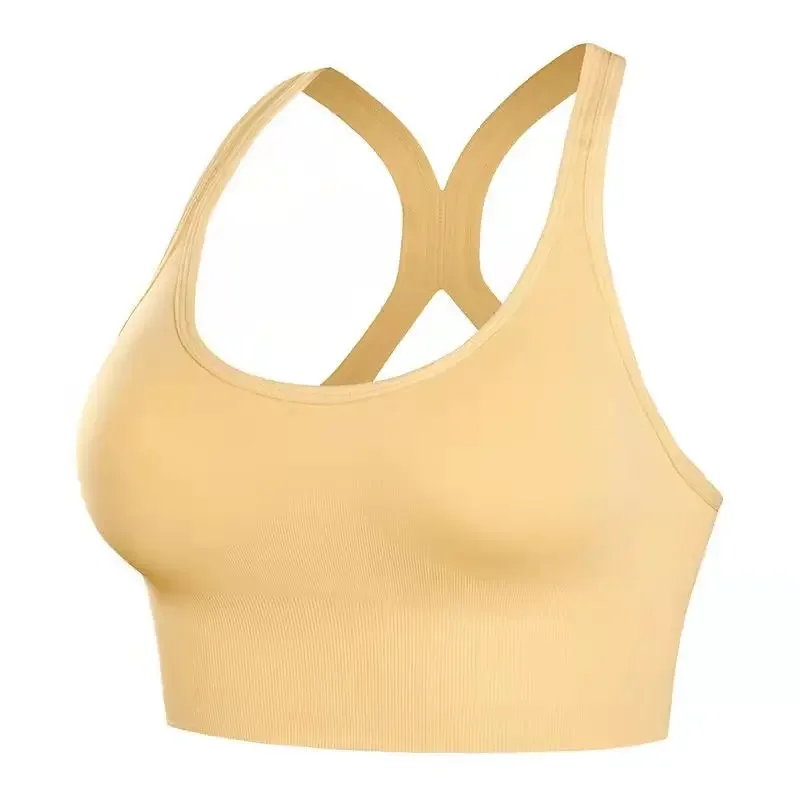 Adjustable Rear buckle Shock absorption Gym running sports bra breathable elastic back sweat-wicking comfortable women seamless