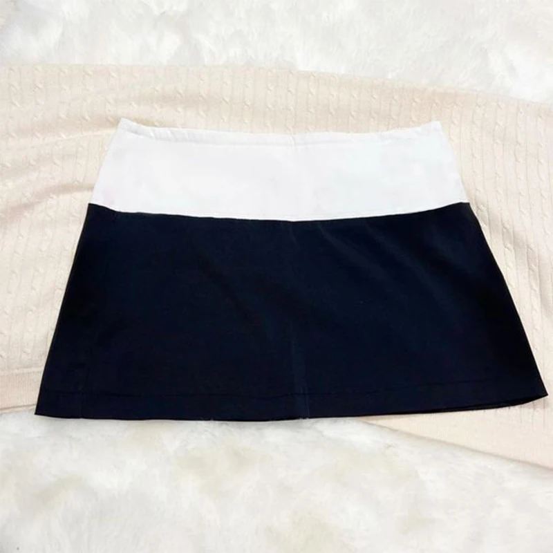

Y2K Gothic High Waist Sexy Skirt Summer Casual Black and White Grunge Punk Emo Girl Clothes Harajuku Vintage Women's Short Skirt