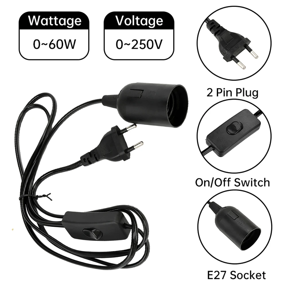 1.8m Power Cord Cables E27 Bulb Socket Base Holder Full Teeth Lamp Base Holder With Switch Wire For Led Bulbs Fixture Hang lamp lamp holder,lamp bulb holder,lamp base