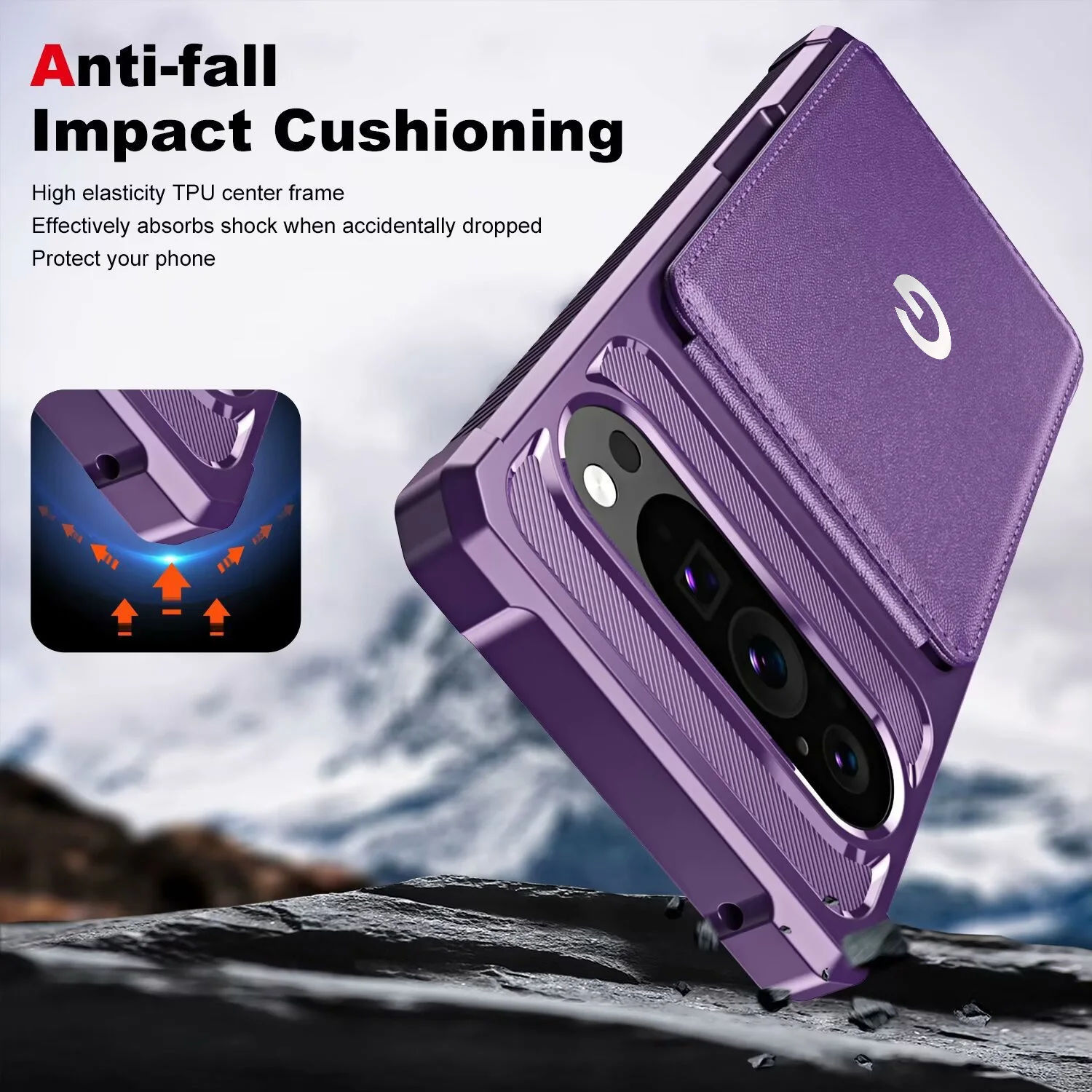 Leather Flip Wallet Phone Case with Card Holder Slot