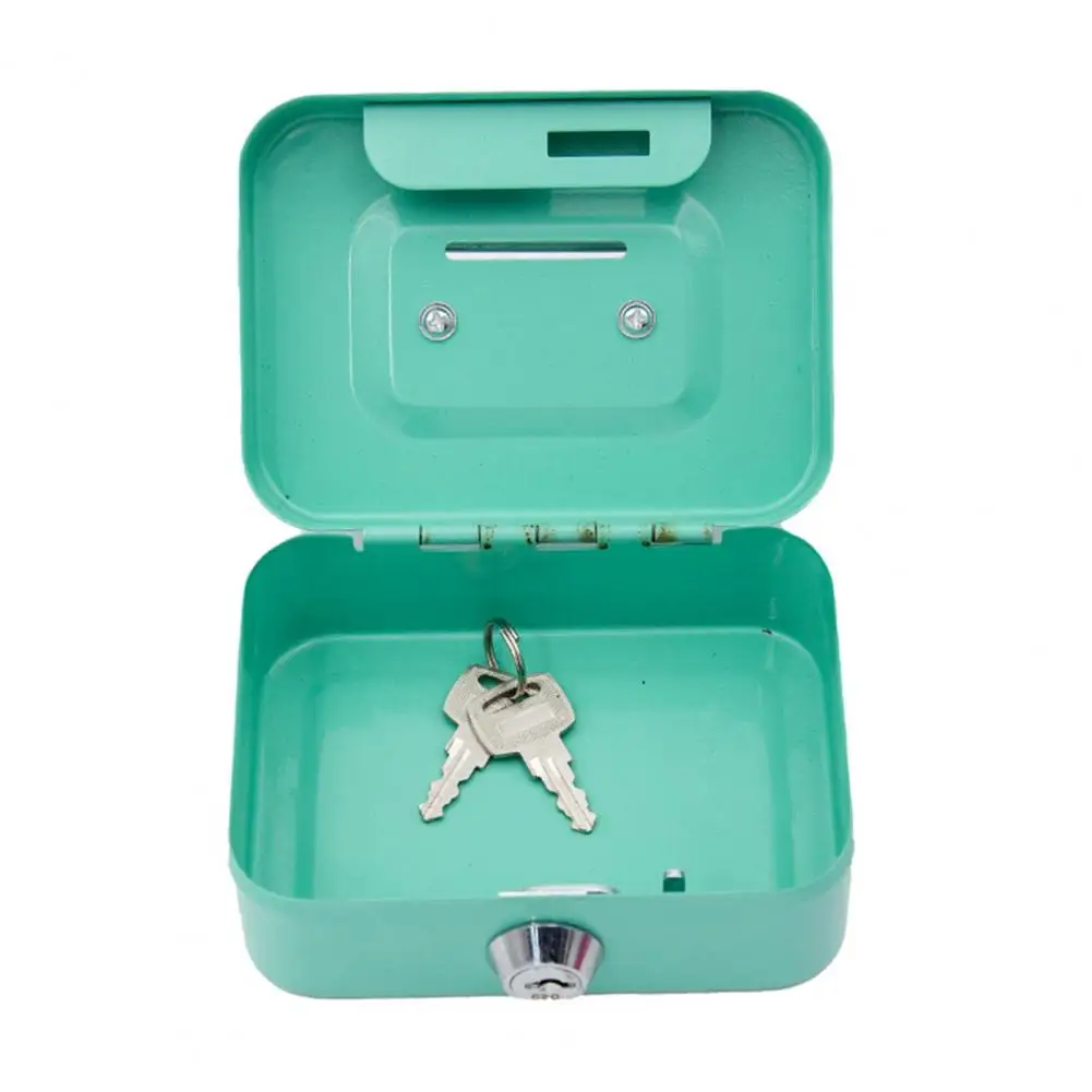 Durable Piggy Bank Piggy Bank with Key Portable Cash Box Safe Mini Money Security Lock Case for Coins Changes Storage