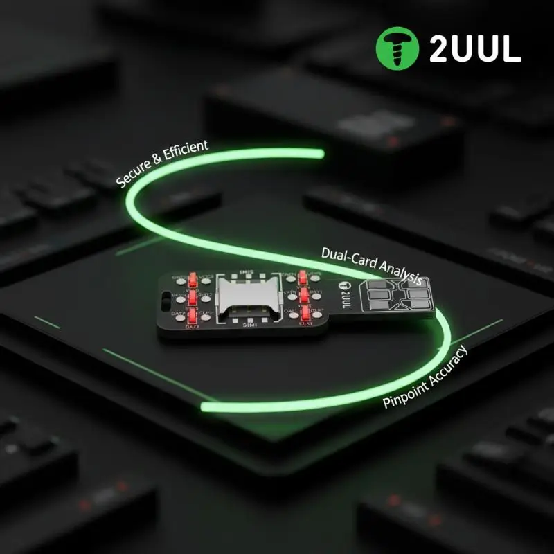 2UUL 듀얼 SIM 카드 결함 감지기 LED 라이트 빠른 반응 모바일 폰 수리 기술자 수리용