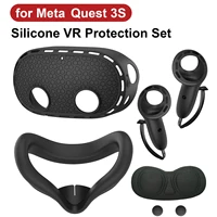5 IN 1 Silicone Case For Meta Quest 3S VR Protector Lens Cap Soft Grip Cover Shockproof Durable Anti-scratch Accessories