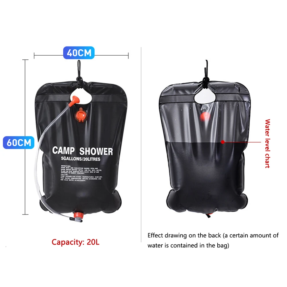 20L Outdoor Camping Shower Water Bag Solar Heating Portable Shower Camping  Hiking Climbing Bath Equipment Ducha Portatil Camping - AliExpress